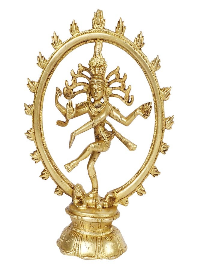 ARTVARKO Brass Natraja Statue Idol of Lord Shiva Ji Dancing Natraj Murti for Temple Mandir Home Décor 8 Inches - Image 2